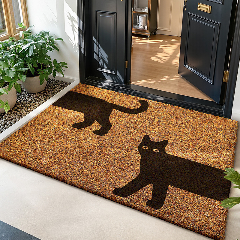 Alfombra de coco natural de fábrica directa para ventas transfronterizas, que elimina barro y polvo, antideslizante, resistente al desgaste, admite personalización y dropshipping.