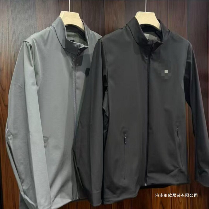 Xiaoshukejia 3 Stand Collar Waterproof Windproof Breathable Soft Shell Jacket Black Gray