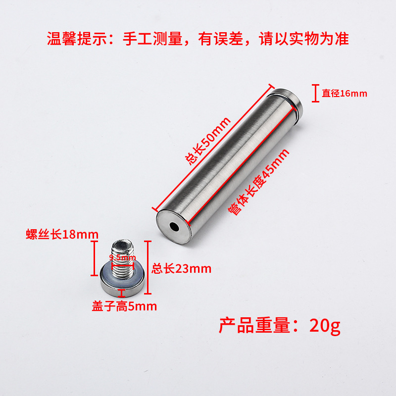 Acero inoxidable publicidad uñas decorativas marca de uñas placa de acrílico espejo de uñas de vidrio plano marco de fotos publicidad tornillo fijo espejo clavo