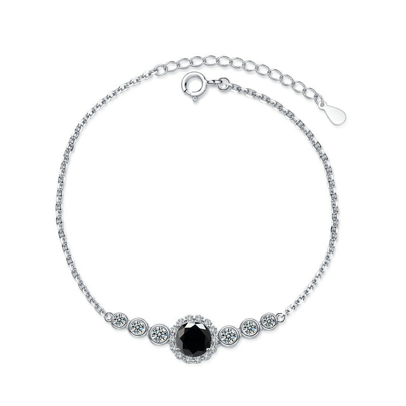 S925 joyería de plata estrella pequeña piedra mozanita pulsera mujer color D 1 quilates joyería en vivo fábrica de joyería al por mayor