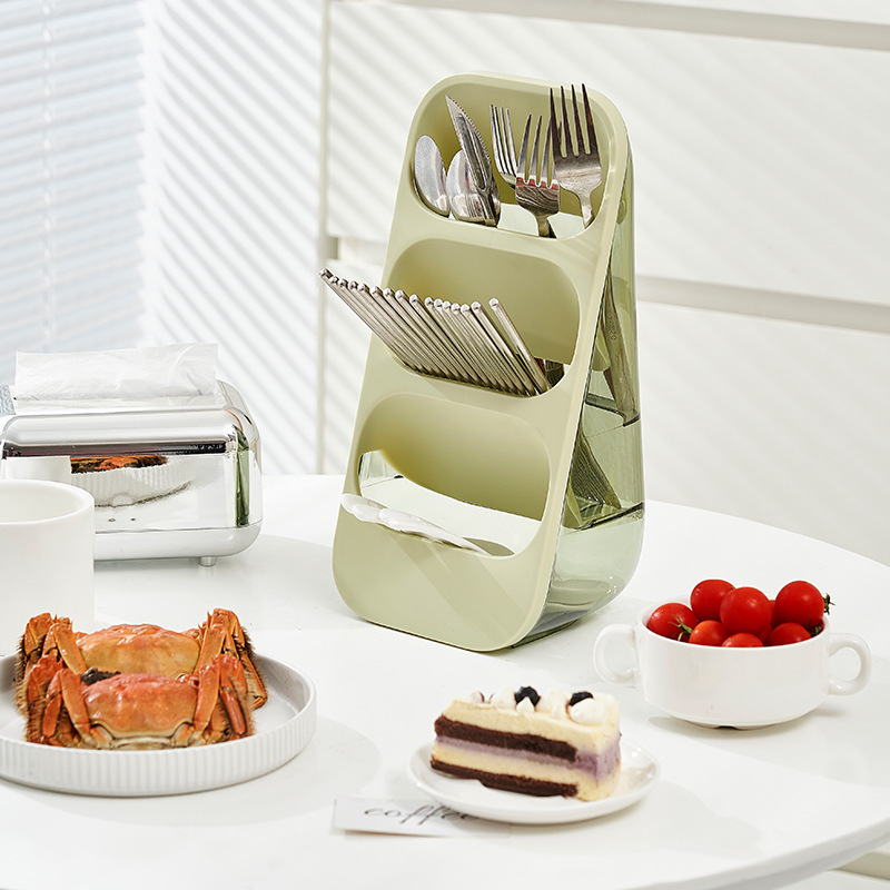 Multifunctional chopstick barrel transparent chopstick cage oblique plug-in storage rack tableware drain rack kitchen household chopstick cage rack