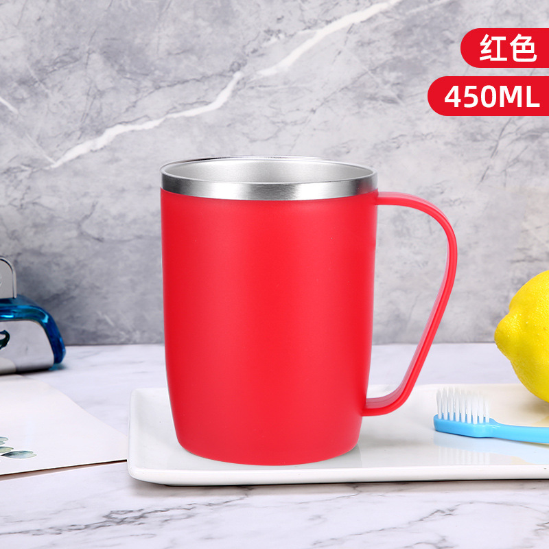 Tienda departamental Taza de enjuague bucal de acero inoxidable de 300ml Taza de leche Taza de café doble Taza de agua para niños Taza de lavado Taza de cepillo de dientes Tanque