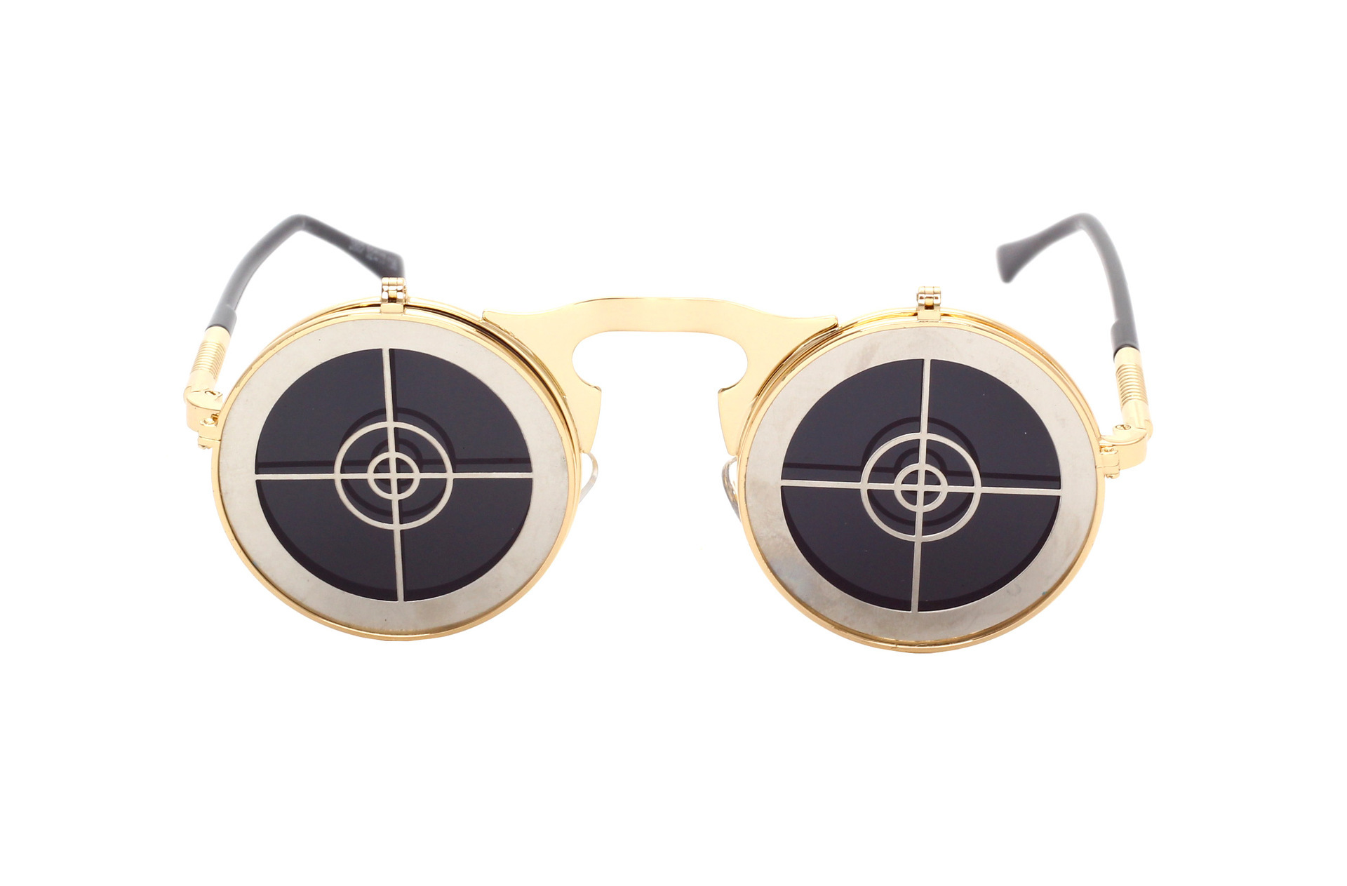 Round Frame Glasses Style Punk Geometric Color Block Ac UV400 Protection Round Frame Full Frame Men's Sunglasses