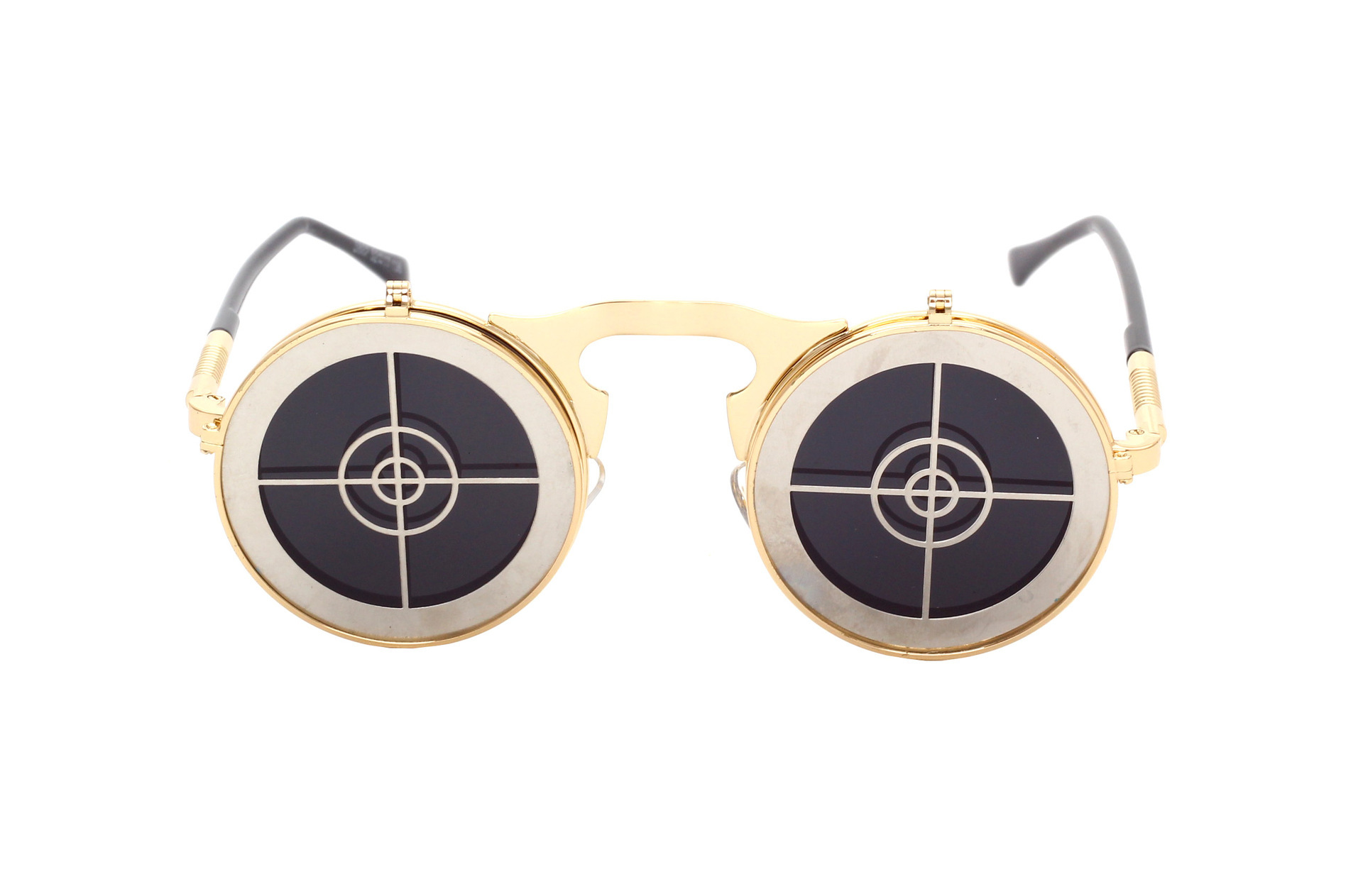 Punk Geometric Color Block Ac Round Frame Full Frame Men's Sunglasses display picture 5