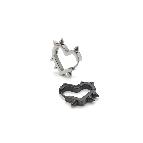 New product recommendation: Stainless steel love rivet earrings, Internet celebrity hot girl style, pointed cone peach heart-shaped ear bone ring earrings