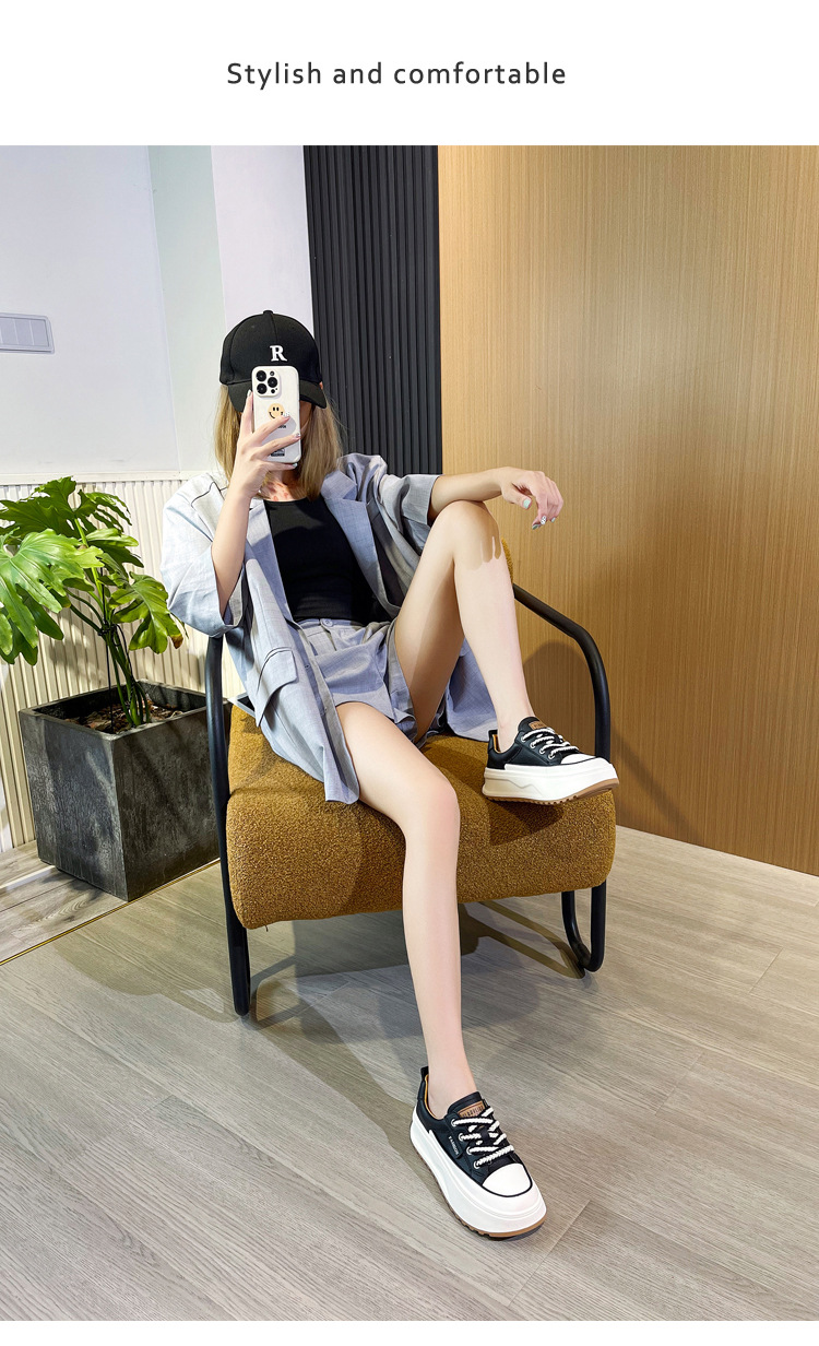E6615 990K GIÀY THỂ THAO NỮ WENTDOE MÙA XUÂN THU ĐÔNG PHONG CÁCH HÀN QUỐC ĐẾ CAO GIÀY DÉP NỮ DA BÒ G03 SẢN PHẨM MỚI