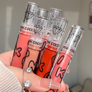 pinkcoco Diamond Matte Fog Velvet Lip Glaze Hydrating and Moisturizing Low Saturation White Student Party Lip Mud Cross Border