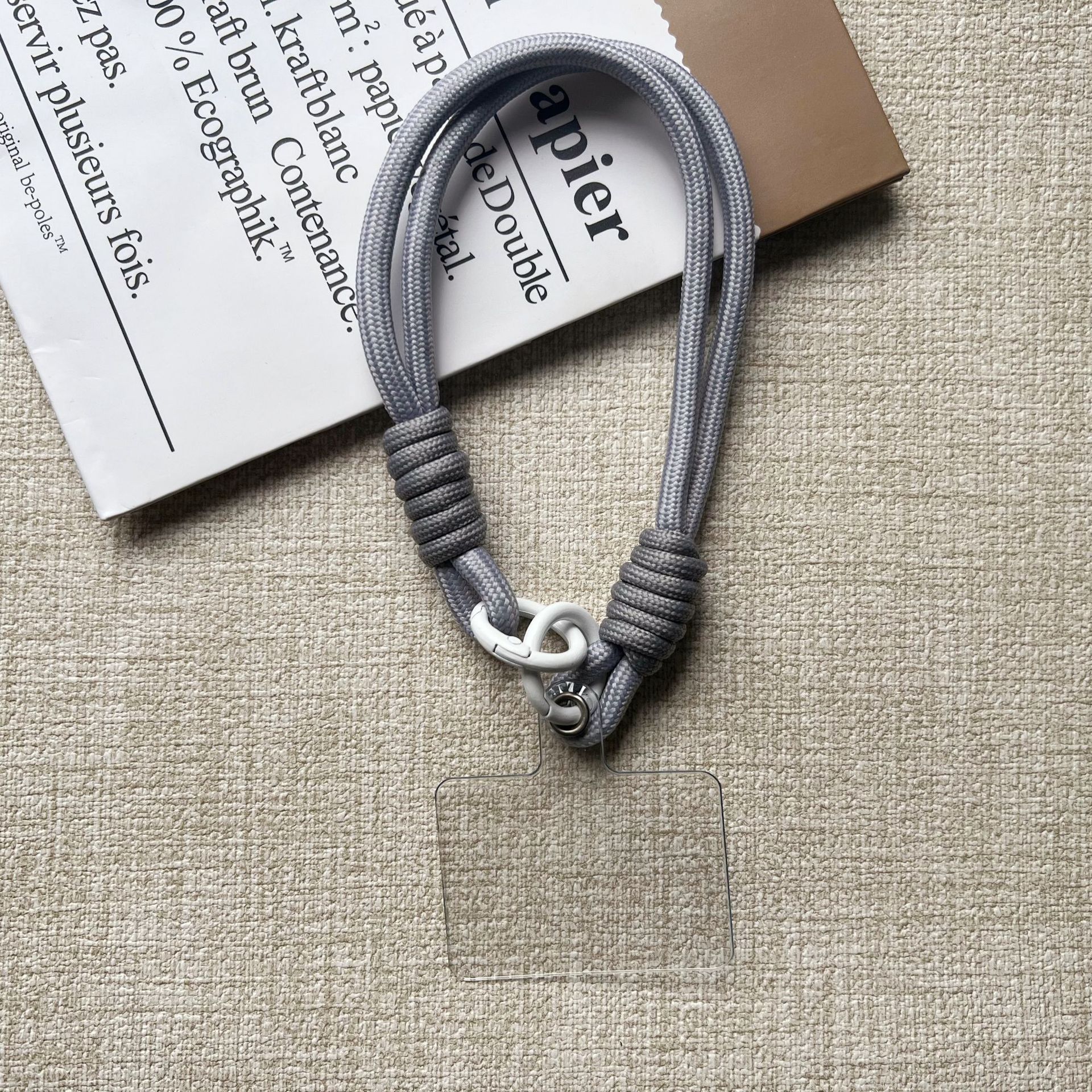 더블링 [팔찌-그레이] + 투명 사각 스페이서