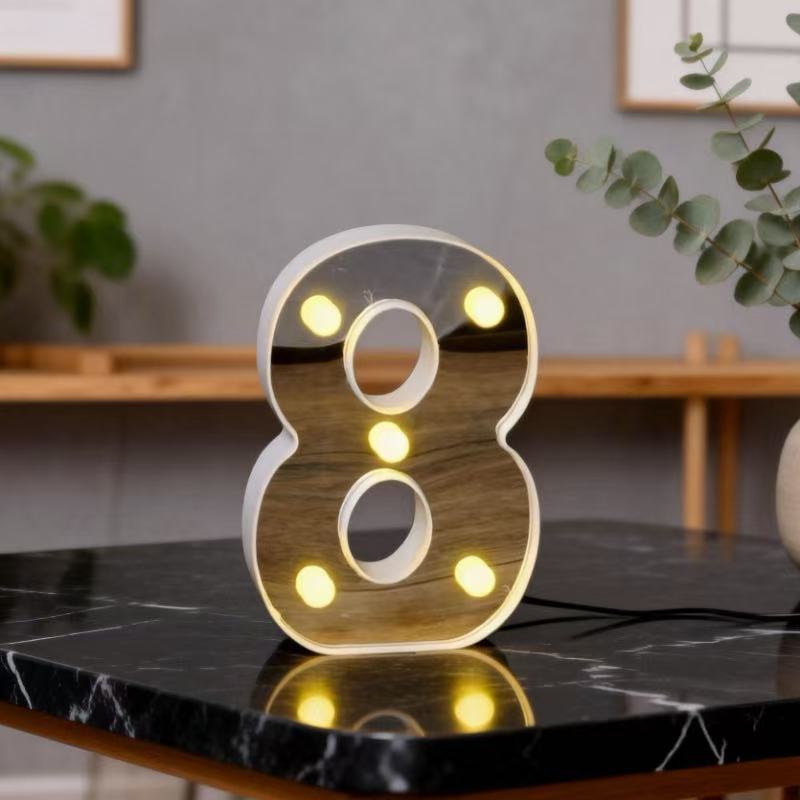 Lámpara LED Decorativa de Letras y Números de Plástico para Fiestas, Cumpleaños y Eventos image 79