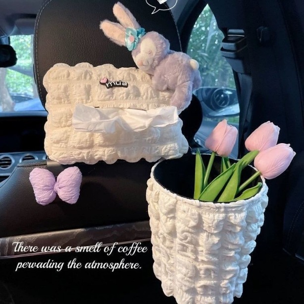 Caja de pañuelos para coche de burbujas, caja de dibujo en coche, bolsa colgante, decoración linda creativa, accesorios para coche de celebridades de Internet colgantes