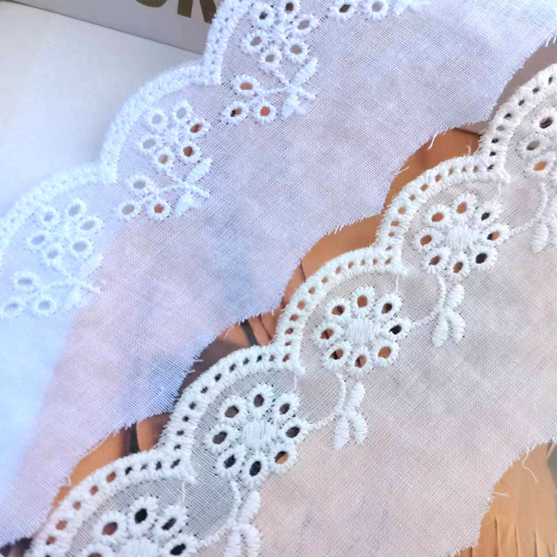 热销现货棉布刺绣花边DIY装饰4.5cm打孔镂空蕾丝服装辅料现货充足