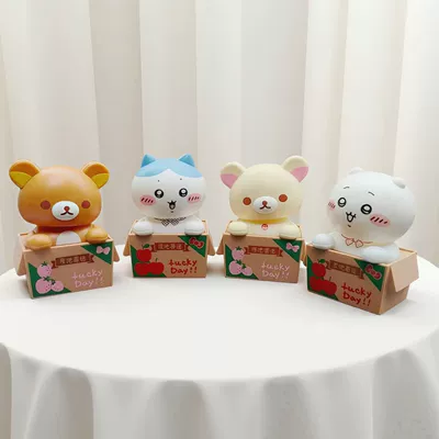 New Creative Panda Doll Cartoon Animal Car Ornament Box Panda Car Children's Gift Gift