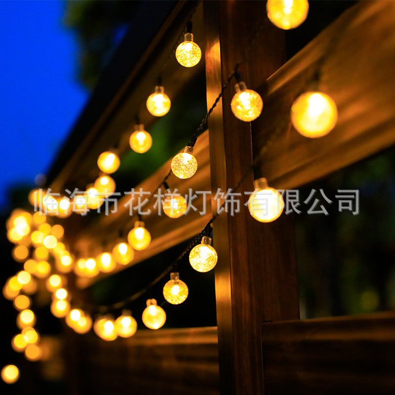 LED气泡球彩灯闪灯串灯星星灯户外露营场景装饰布置太阳能氛围灯