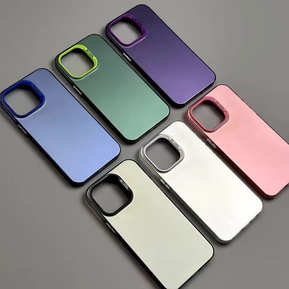 適用於iphone15max雙層imd彩銀手機殼蘋果14pro純色13防摔11