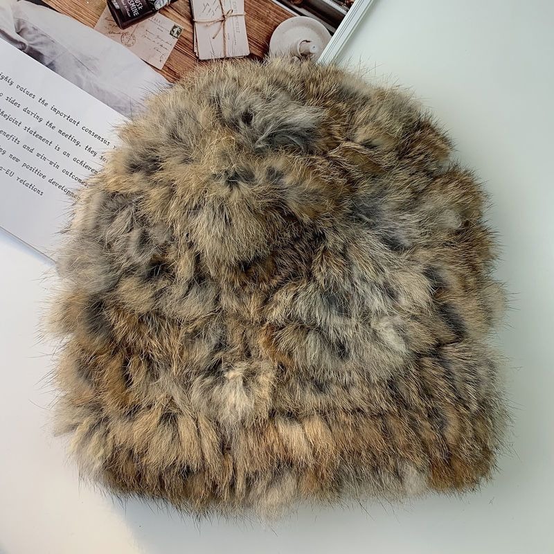 호박색 토끼 모피 풀오버