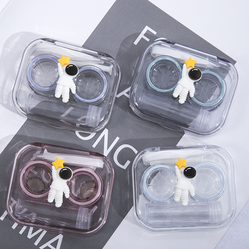 Astronaut contact lens box storage portable contact lenses simple cute high-grade ins female male one