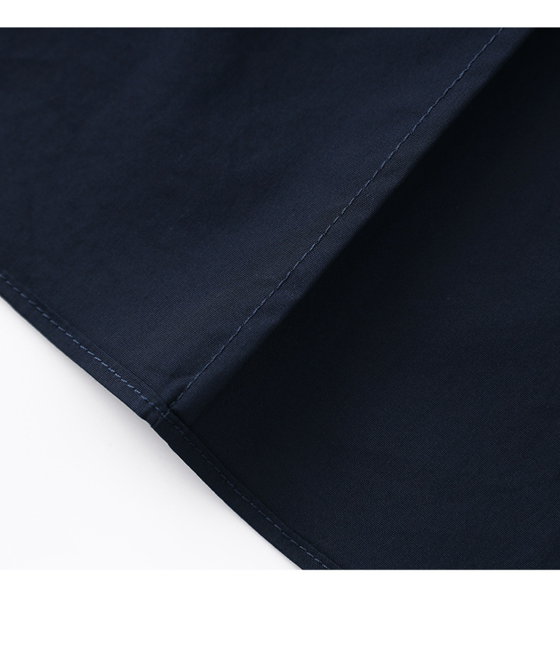 Đầm maxi nữ cổ bẻ thắt eo phong cách công sở mùa hè — Màu xanh navy chi tiết 17