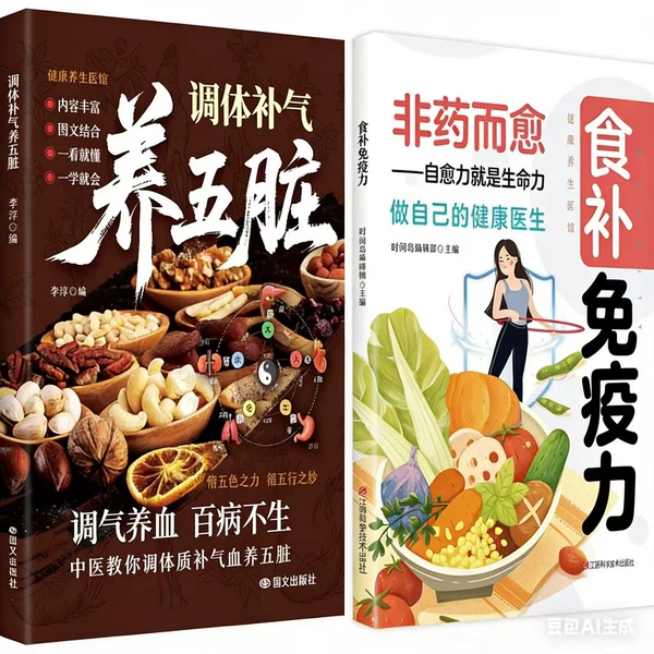 Two volumes】Food tonic for immunity + regulating body, replenishing qi and nourishing the five internal organs