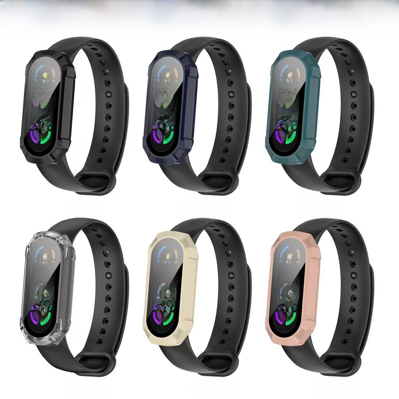 Защитный чехол и защитная пленка (Xiaomi Mi Band 9/8/7/6/5/4), броня или простой корпус из ПК, закалённая плёнка