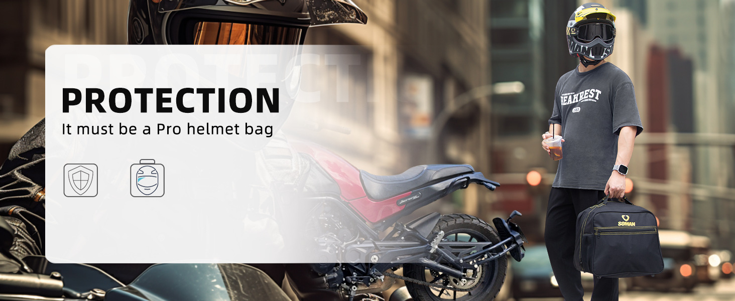 Cross-Border Motorcycle Helmet Protective Bag 900D Oxford Cloth Rear Seat Bag Large Capacity Rear Trunk Bag Waterproof