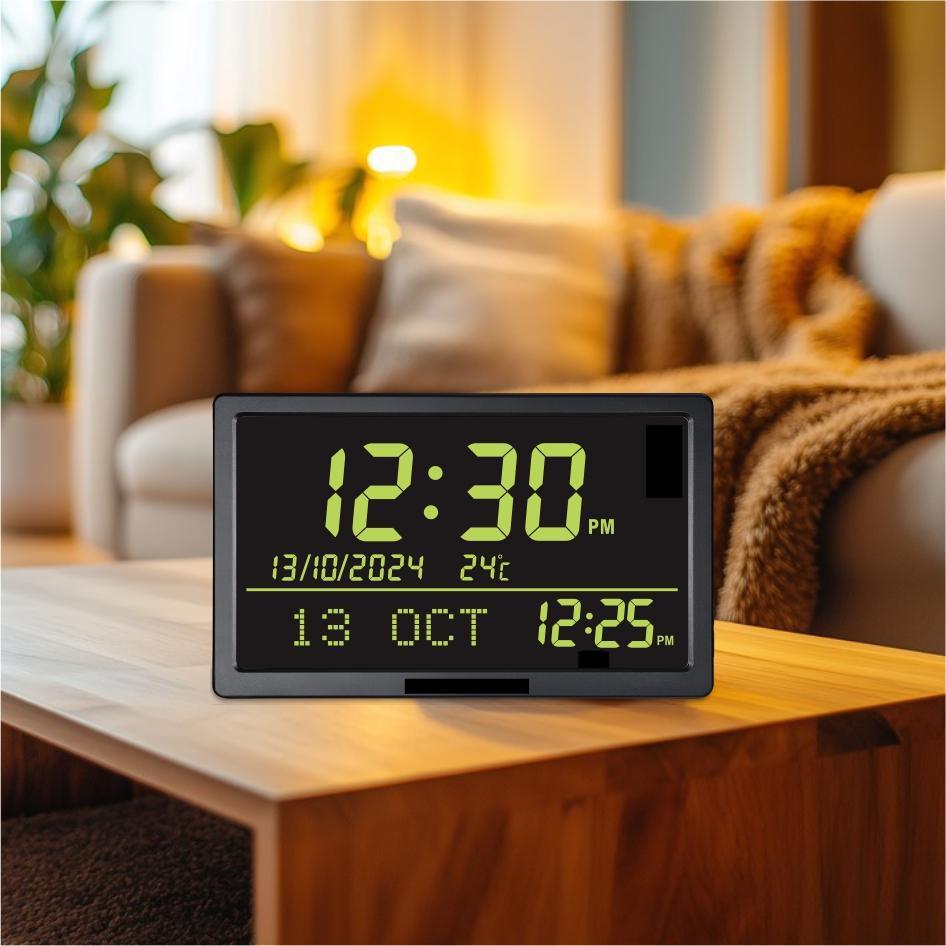 跨境ALFAJR简约时尚大屏幕现代电子挂钟卧室床头钟可挂可台式电子