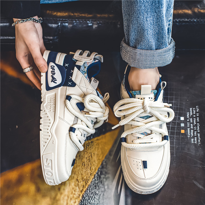 Internet famous men's versatile autumn black panda board shoes, student leather soft sole sports and casual small white_voghion.com