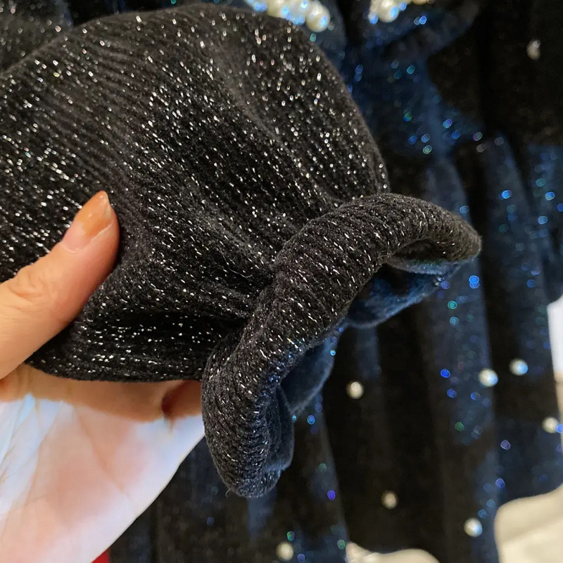 Christmas Girls' Clothing Winter Women's Treasure Gift Bowknot Chenille Princ Sparkling Temperament Dr New Year_voghion.com