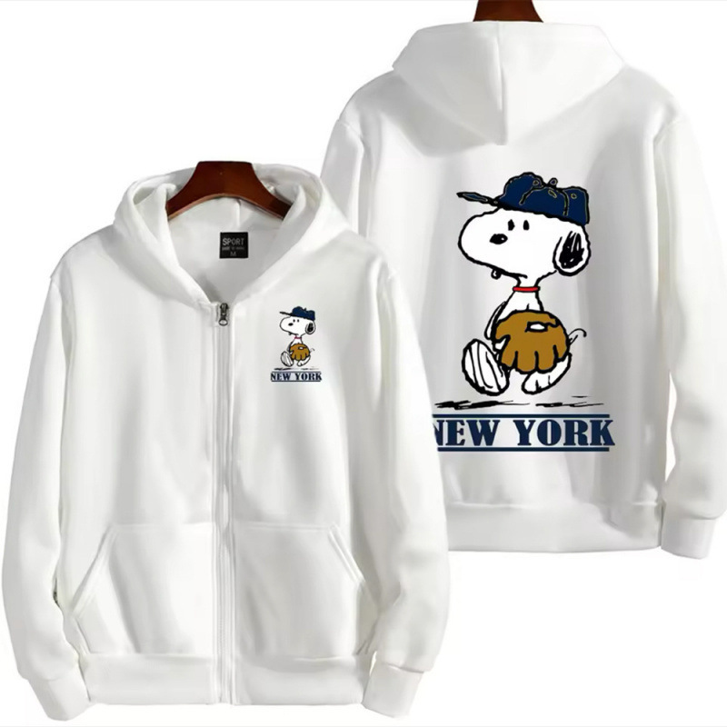 Cross-Border Foreign Trade Cartoon Snoopy Short-Sleeved Zipper Sweatshirt Digital Print Hooded Cute Jacket Top Cross-Border Foreign Trade Cartoon Snoopy Short-Sleeved Zipper Sweatshirt Digital Print Hooded Cute Jacket Top
