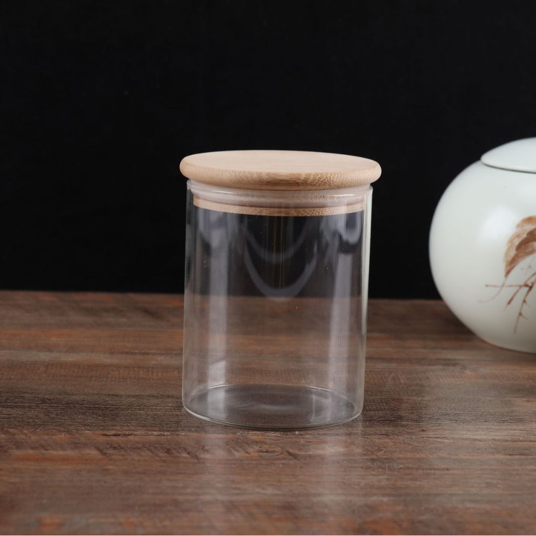 Taza de sellado de vidrio de alto borosilicato personalizada con cucharas, tanque de condimento de almacenamiento, lata de té de dulces, tanque de sellado de almacenamiento multipropósito image 1