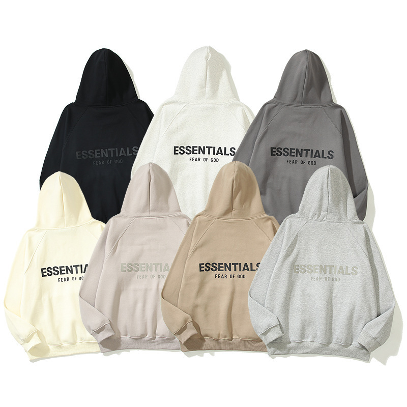 Fear of God Fog Multi-Line Essentials Velvet Hooded Sweatshirt Fog Men and Women Couple Large Size Sweatshirt