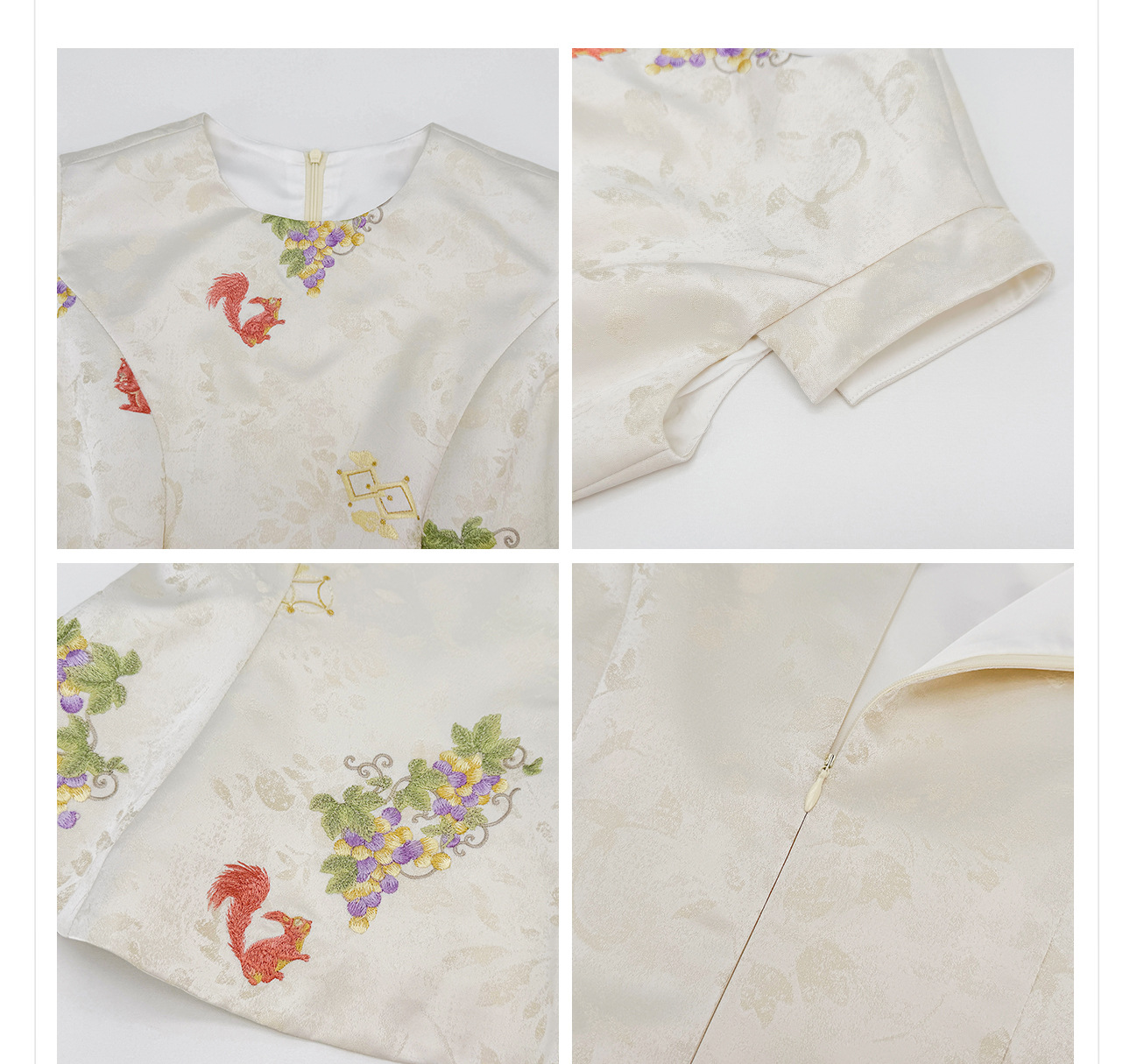 Bộ áo vest gile và chân váy lưới thêu hoa phong cách tân cổ điển — bộ đồ, nửa váy, Áo khoác màu mơ chi tiết 13