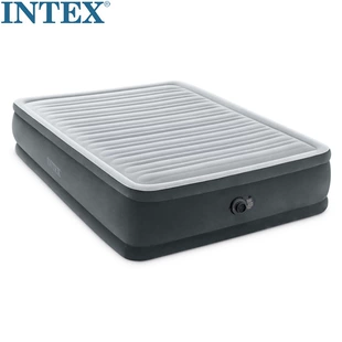 Двуспальный надувной матрас INTEX с встроенным электронасосом утеплённый