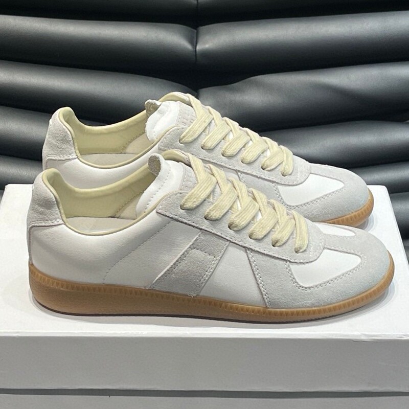 2025 New Margiela Training Shoes Men's Cowhide Retro Genuine Leather Soft Leather Niche Forrest Gump Training Shoes Mm*6 Trendy Shoes