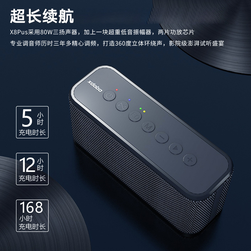 XDOBO喜多宝x 8 Plus bluetoothスピーカー80w屋外卸売サブウーファー防水TWSワイヤレスオーディオ|undefined