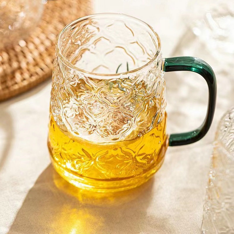 Begonia flor hervidor de vidrio botella de agua fría de alto aspecto hogar jugo olla refrigerador botella de agua fría traje de gran capacidad con taza