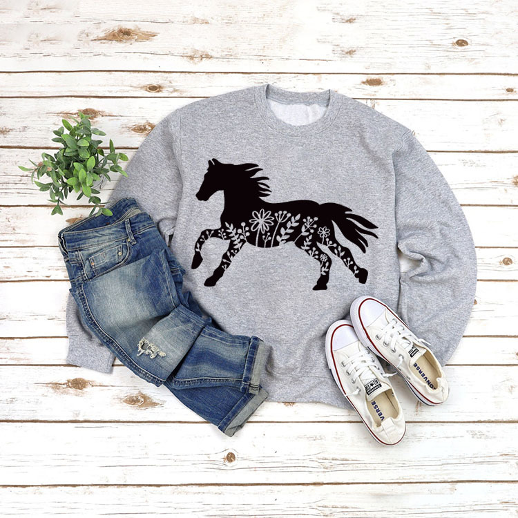 Amazon estación independiente en stock cuello redondo europeo y americano superior manga larga impresa eBay cómodo suéter transfronterizo Comercio exterior venta al por mayor