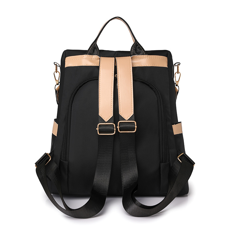 2024 nueva mochila de color de contraste moda simple mochila casual mujer cuero suave bolsa de viaje ligera de gran capacidad al por mayor