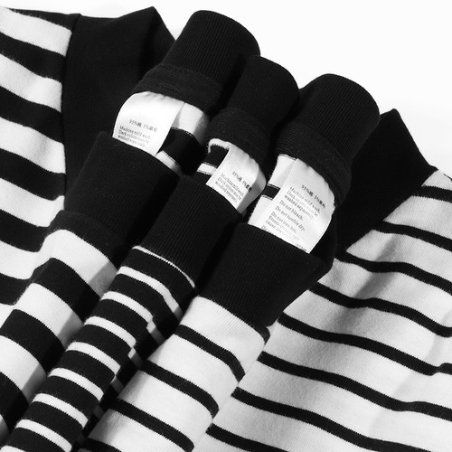 Heavyweight spring and autumn striped long-sleeved T-shirt, soft, simple and versatile, sea soul shirt, inner layering shirt, men and women couples