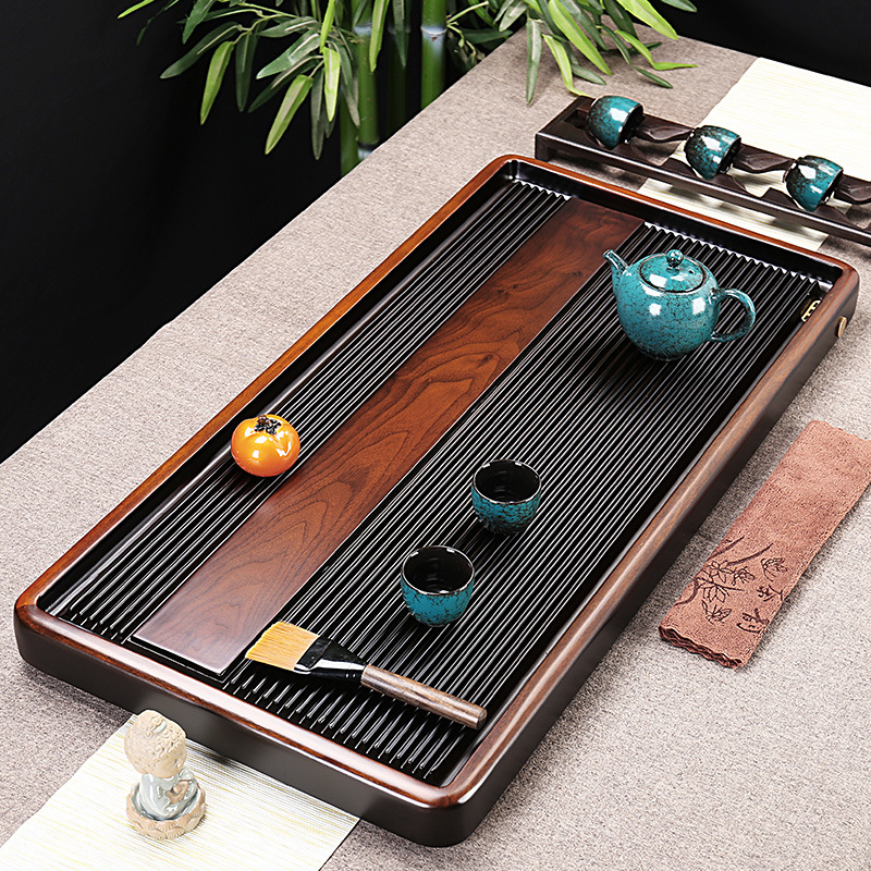 电木茶盘德国茶海家用功夫茶具简约一体式茶台小型实木托盘核桃木