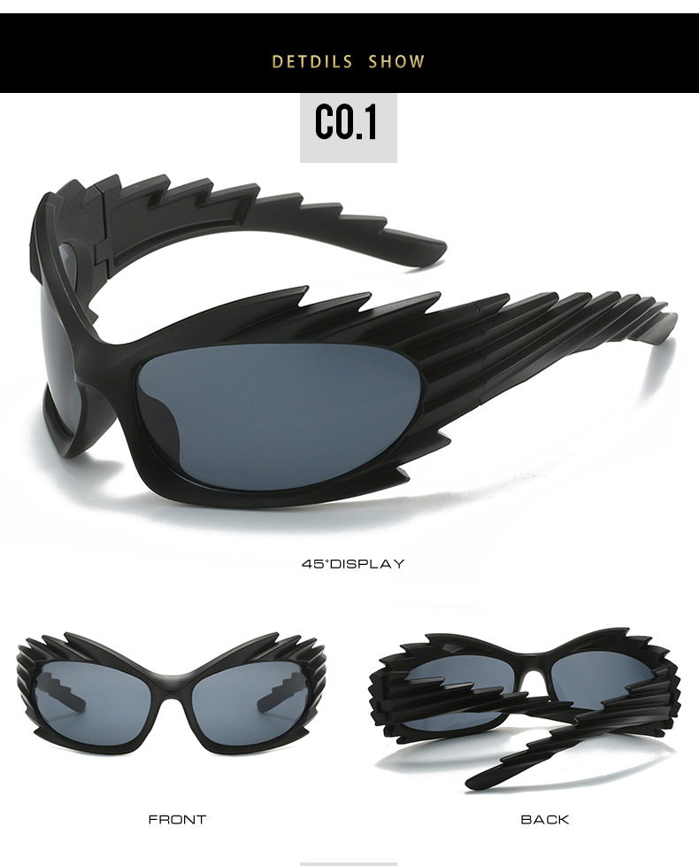 Hip-Hop Style Grey, Black Color Hip-Hop Solid Color PC UV400 Protection Cat Eye Full Frame Women's Sunglasses