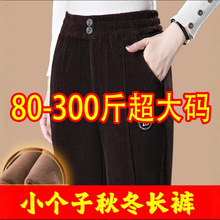 80-300斤超大码雪尼尔哈伦裤女冬季加绒加厚妈妈裤子女直筒休闲裤
