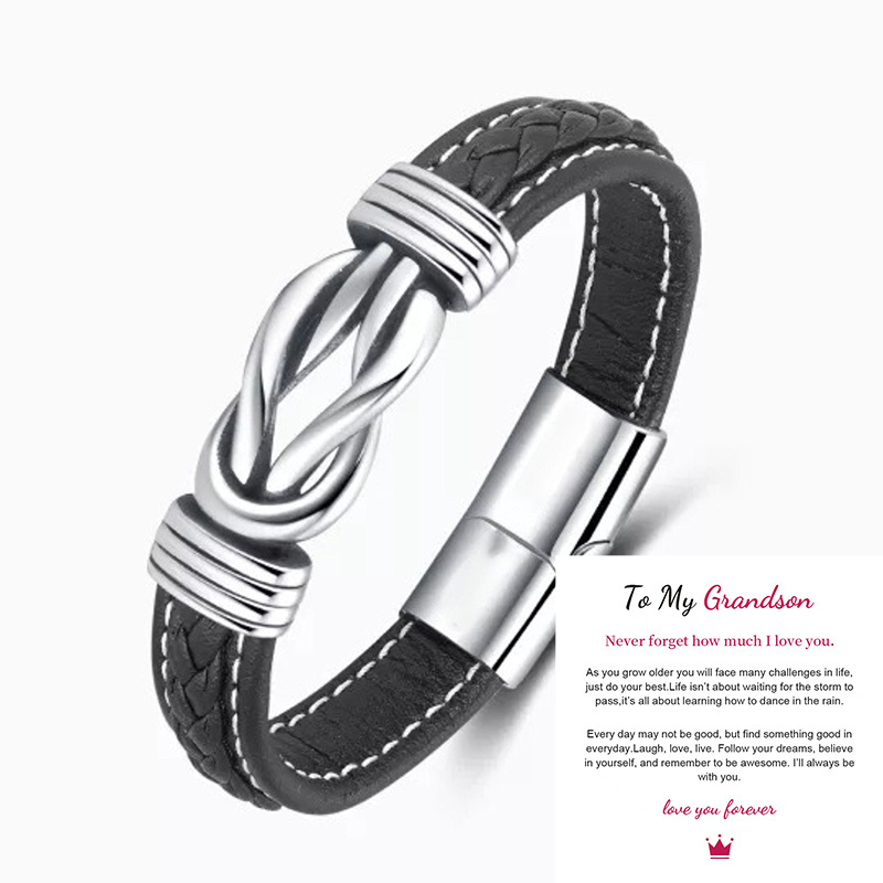 1 Piece Fashion Letter Pu Leather Alloy Men's Bracelets display picture 1