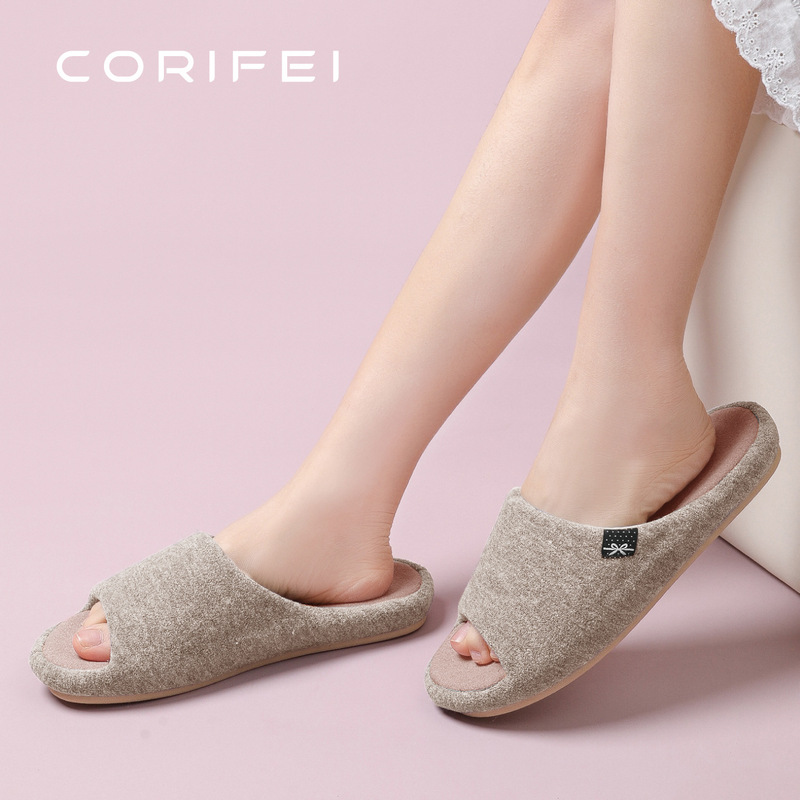 Corifei Liv Spring and Autumn Four Seasons Women's Home Light Luxury Style Pelvic Arch Support Cotton Slippers Ds-32999