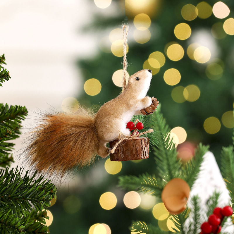 クロスボーダー新製品クリスマスリス装飾クリスマス装飾模擬リスペンダントクリスマスツリークリエイティブ装飾|undefined