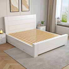 新中式1.8米双人床实木床1.5米家用床简约经济型1.0m单人床架直发