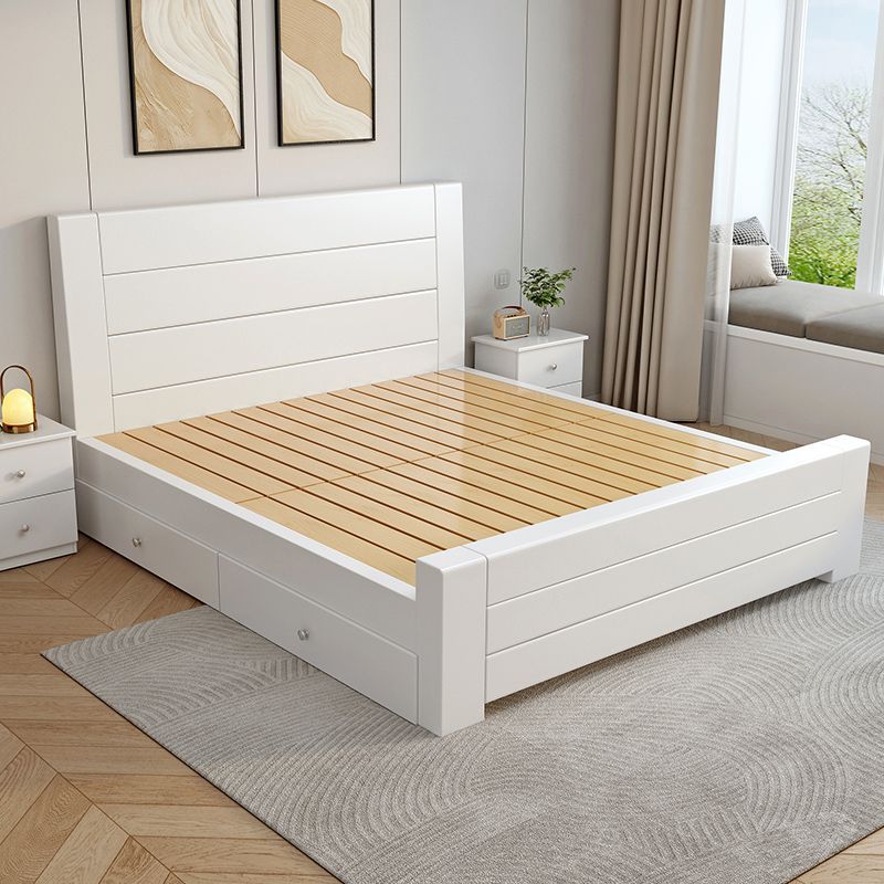 New Chinese Style 1.8m Double Bed Solid Wood Bed 1.5m Home Bed Simple Economical 1.0m Single Bed Frame Direct Delivery