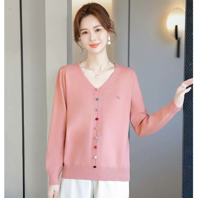 2025新款毛衣中老年春秋针织小衫妈妈洋气打底上衣服中年女装秋装