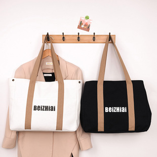 Wholesale Canvas Tote Bag Women's 2023 New Japanese Style All-match Large Capacity Shoulder Bag Letters Casual Handbag