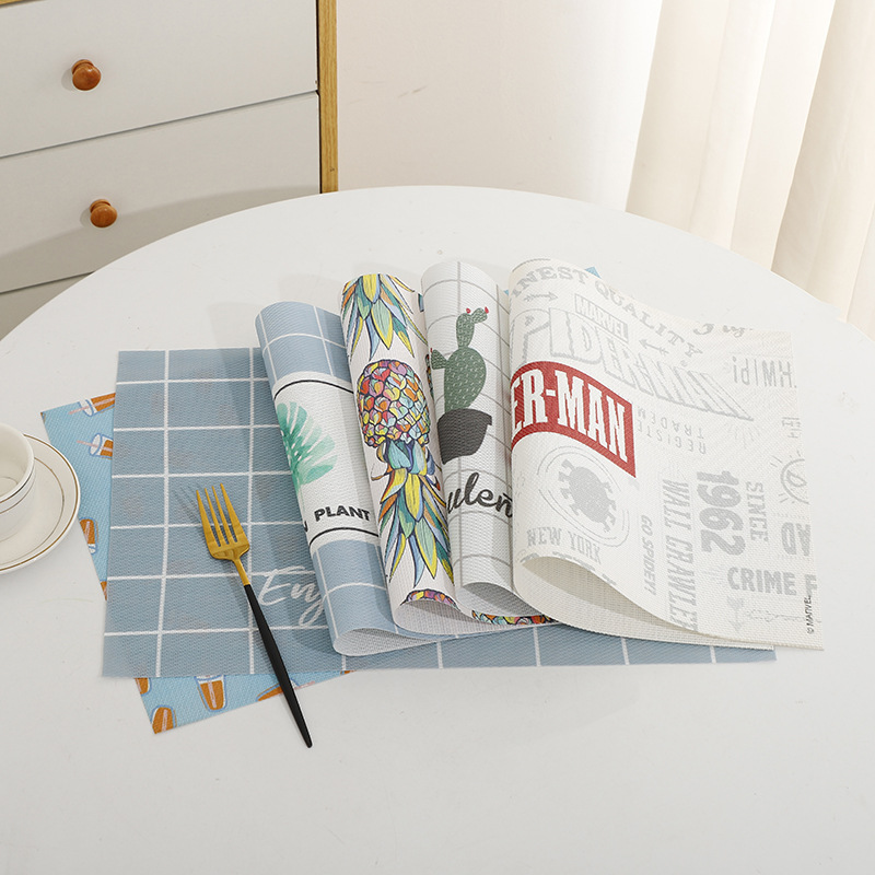 时尚餐垫印花PVC餐垫防水防油餐桌垫数码印花特斯林餐垫西餐餐垫详情1