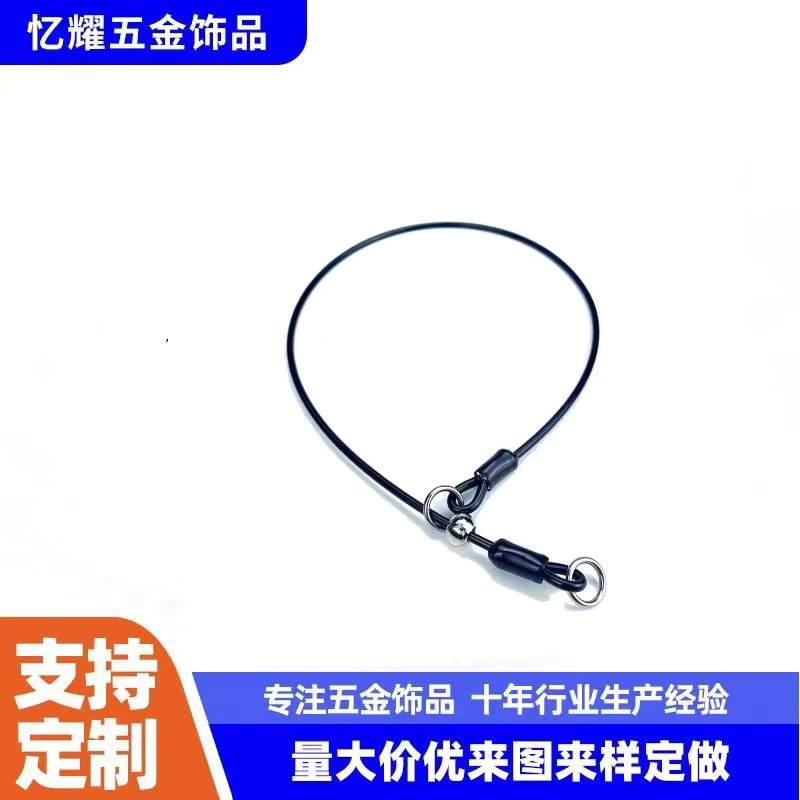 钢丝绳宠物p型项圈防爆冲绳训练狗大中小型犬p链遛狗牵引绳安全绳